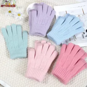 1Pairs Hot Sale Winter Warm Gloves for Children Boys Girls Screen Saver Warm Gloves Kids Outdoor Playing Gloves 3-12Years Old