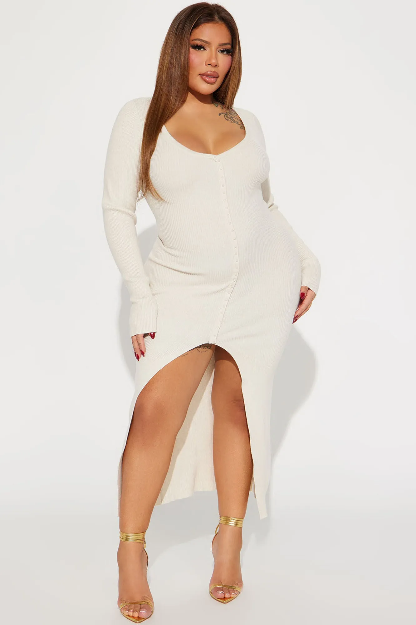 Abby Sweater Midi Dress - Ivory