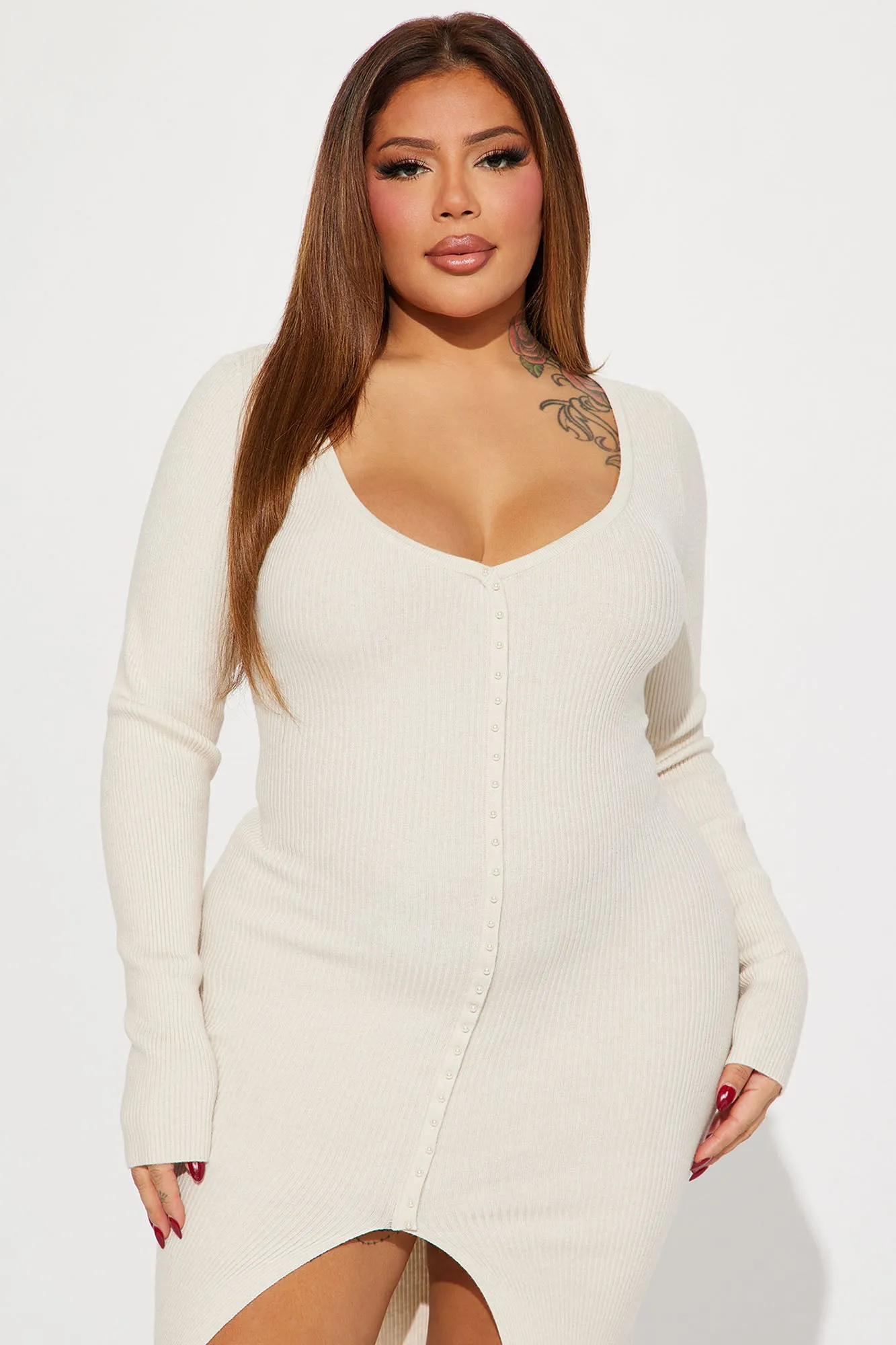 Abby Sweater Midi Dress - Ivory