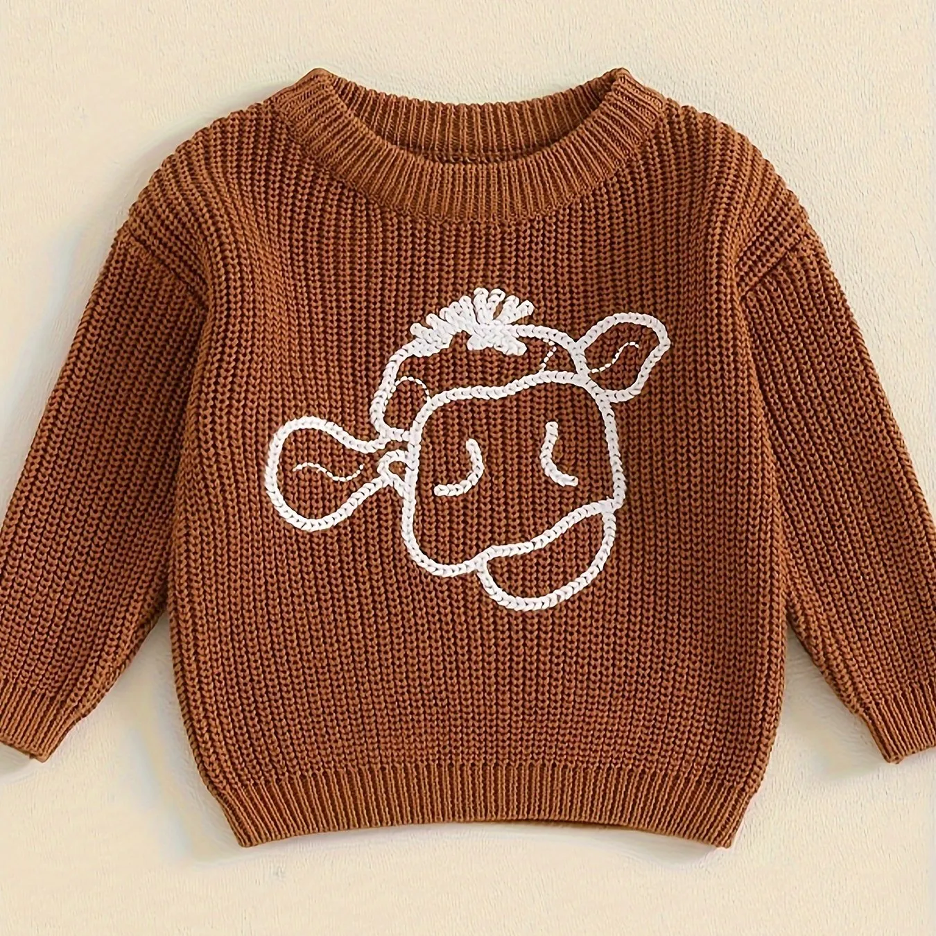 Adorable Knit Sweater Set - Soft, Long Sleeve, Cow Embroidery, Fall Pullover for 0-3 Years Lovely Baby Girls and Boys - Cute Infant Tops for Autumn and Winter Seasons