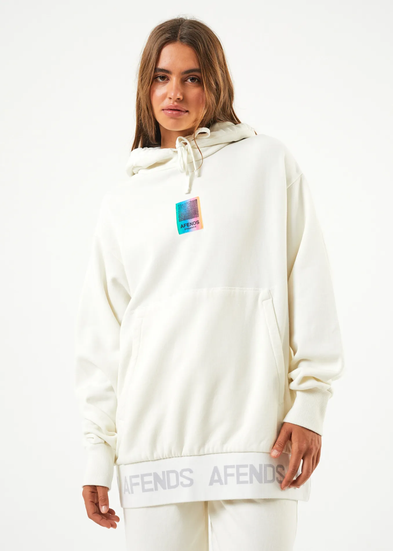 AFENDS Unisex Studio - Unisex Oversized Hoodie - Off White