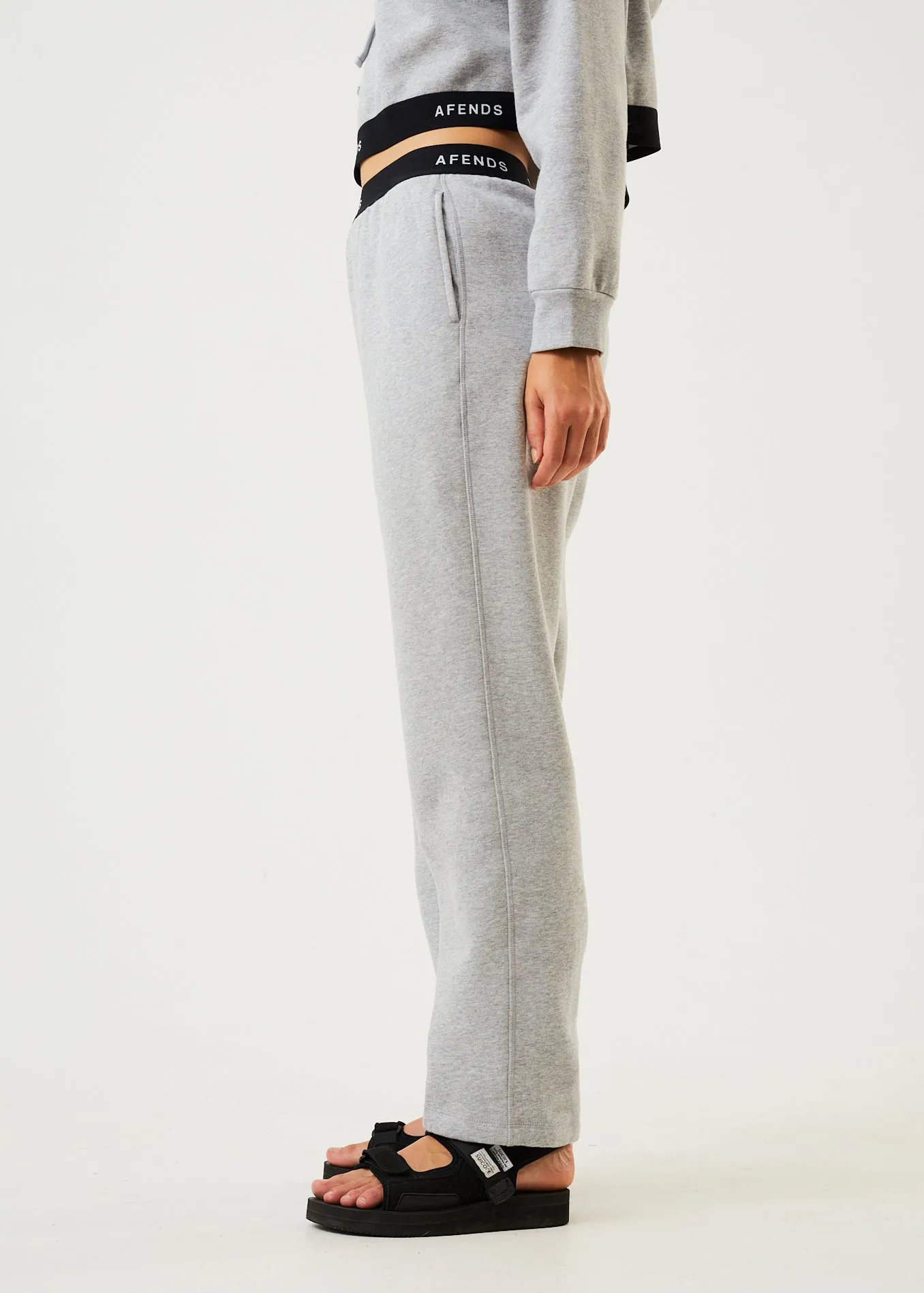 AFENDS Womens Homebase - Sweat Pants - Shadow Grey Marle