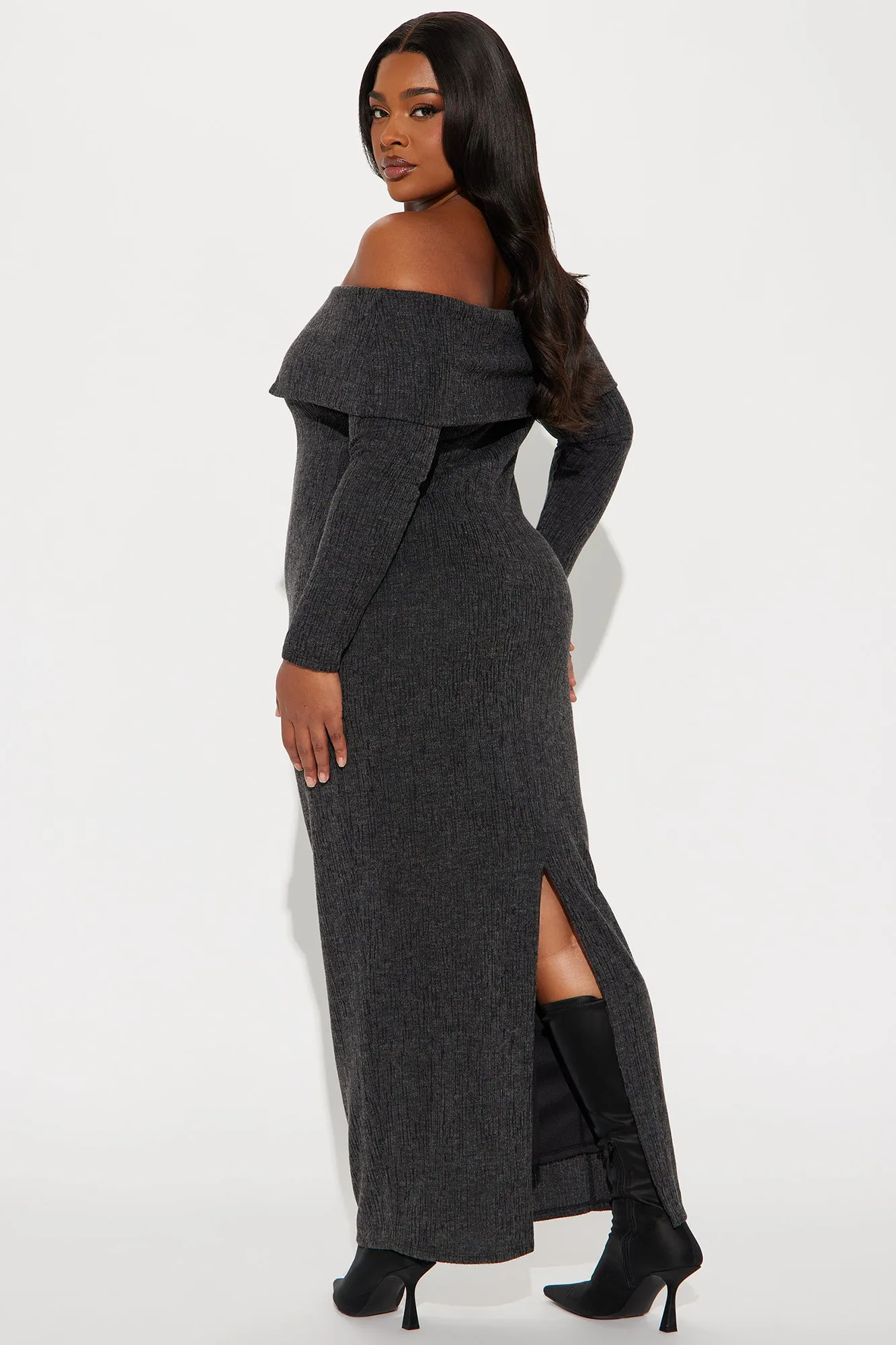 Amani Sweater Maxi Dress - Charcoal