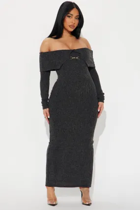 Amani Sweater Maxi Dress - Charcoal