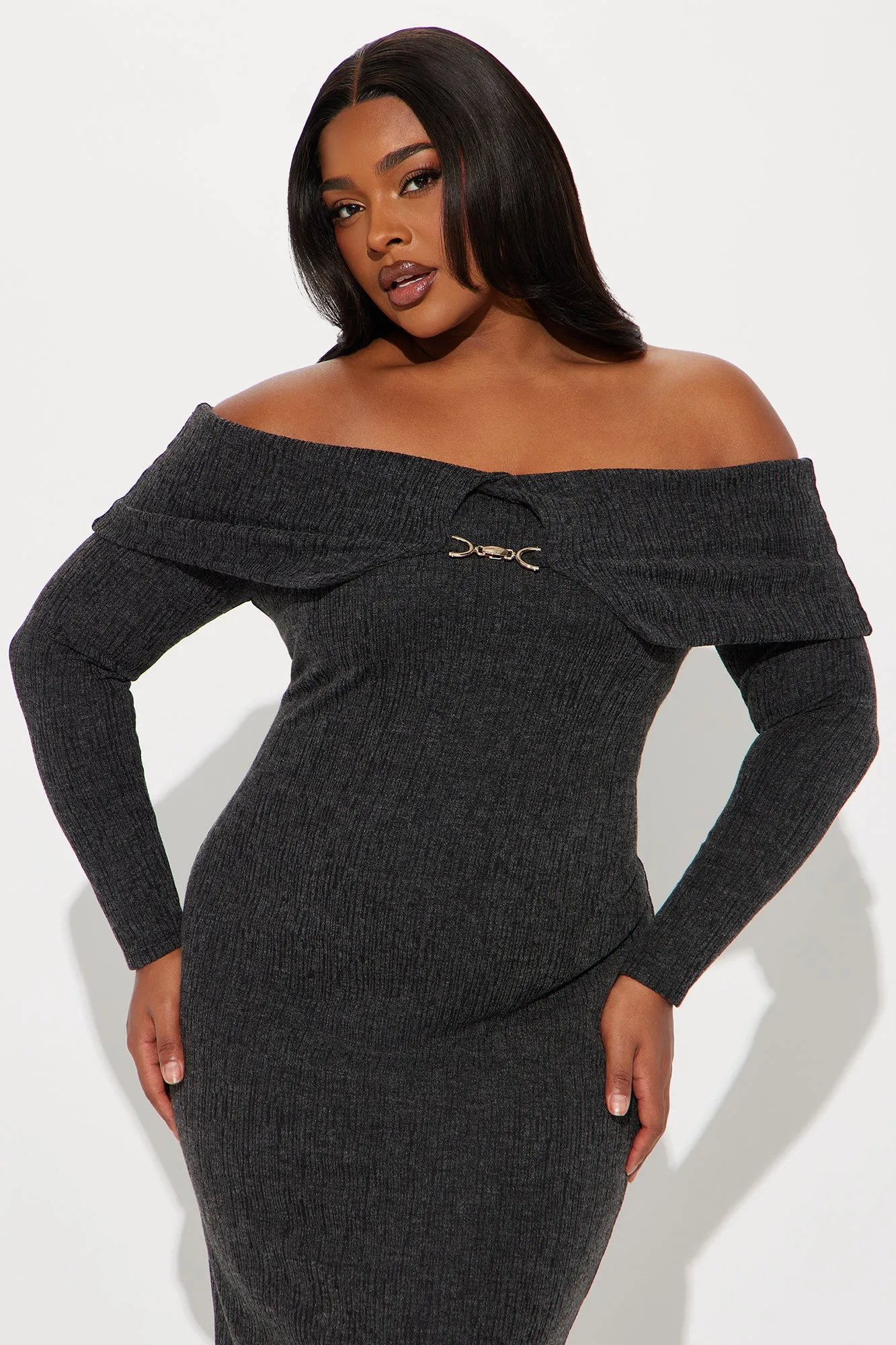 Amani Sweater Maxi Dress - Charcoal