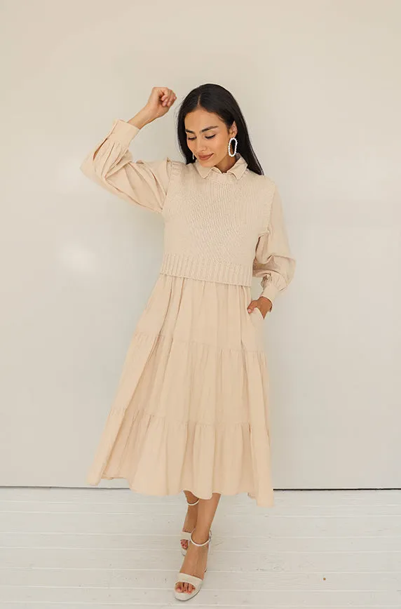 Angelica Almond Sweater Dress - DM Exclusive - Nursing Friendly - Restocked