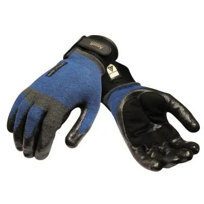 Ansell ActivARMR Heavy Laborer Gloves, Medium, Black/Blue, 106420