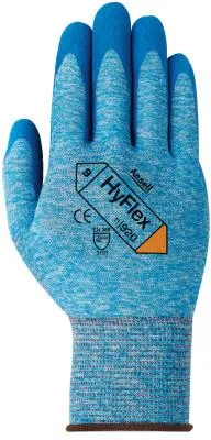 Ansell Hyflex Oil Repellent Gloves, 11, Blue, 104461