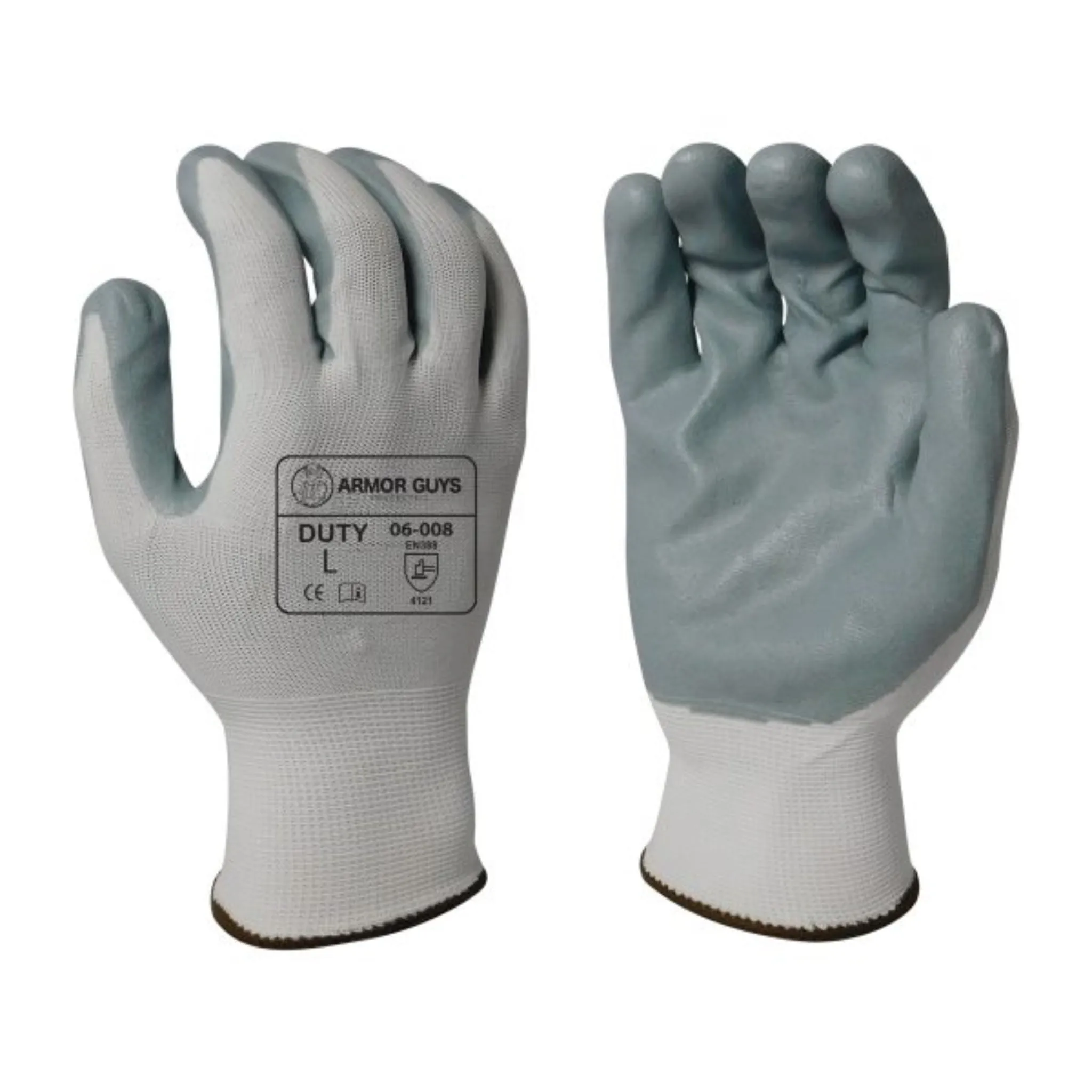 Armor Guys 06-008 13 Gauge Duty Work Glove, Gray, Pair of 12