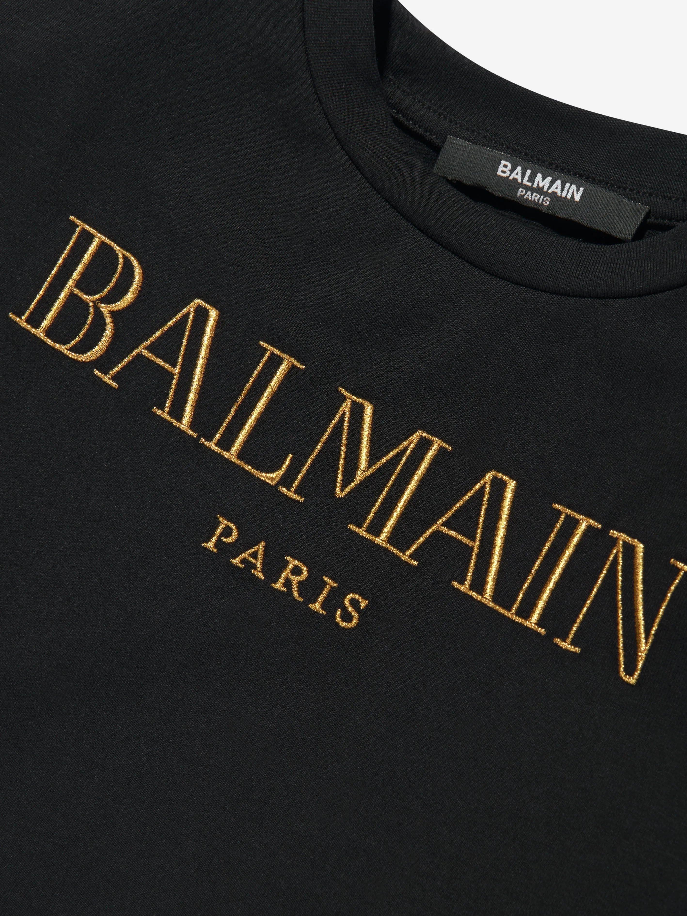 Balmain Girls Logo Dress in Black