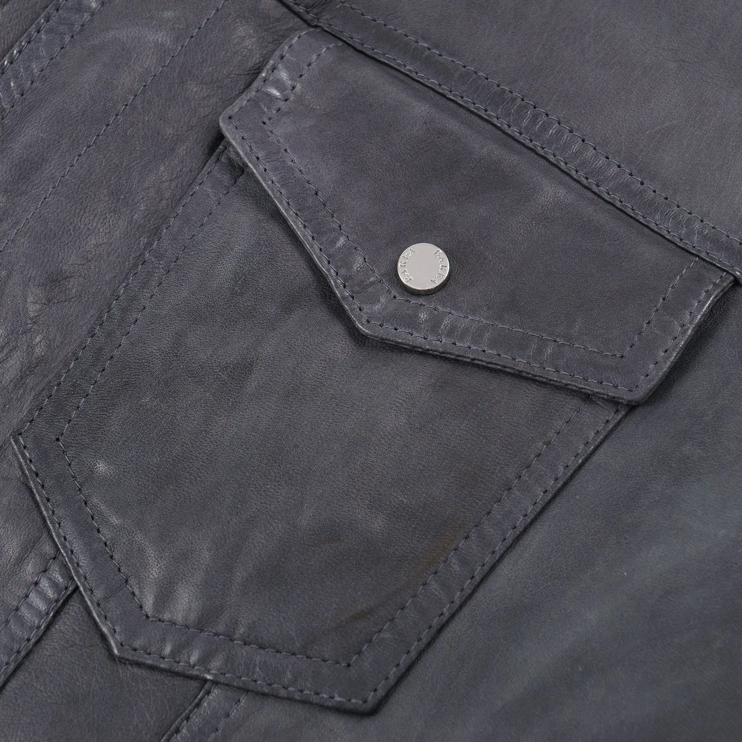 Barba Leather Jacket with Down-Filled Lining