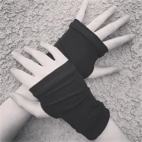 Basic black fingerless gloves for Kids and Adults