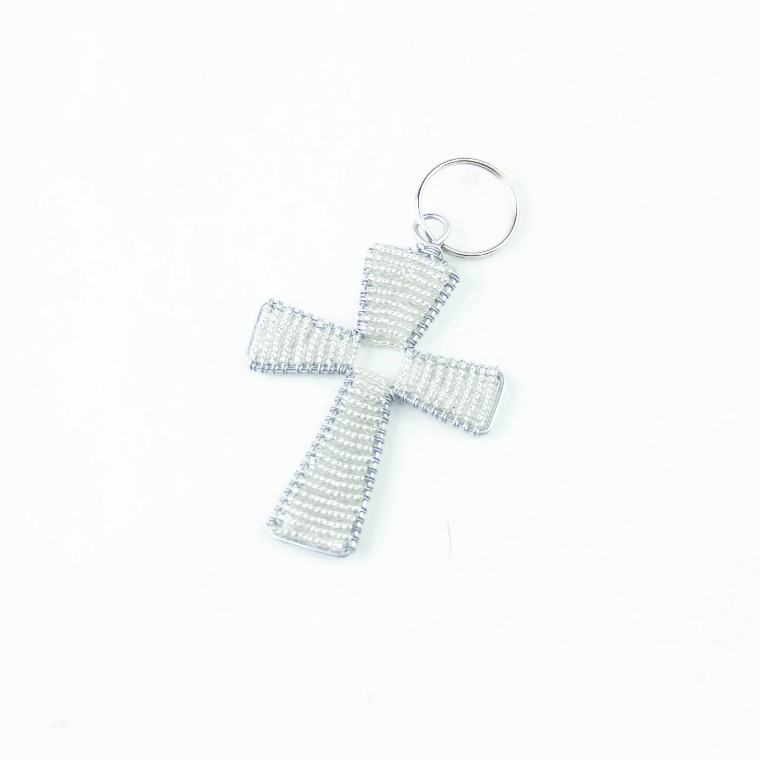 Beaded Cross Keychain