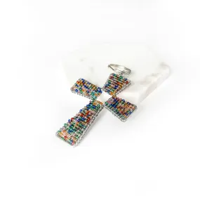 Beaded Cross Keychain