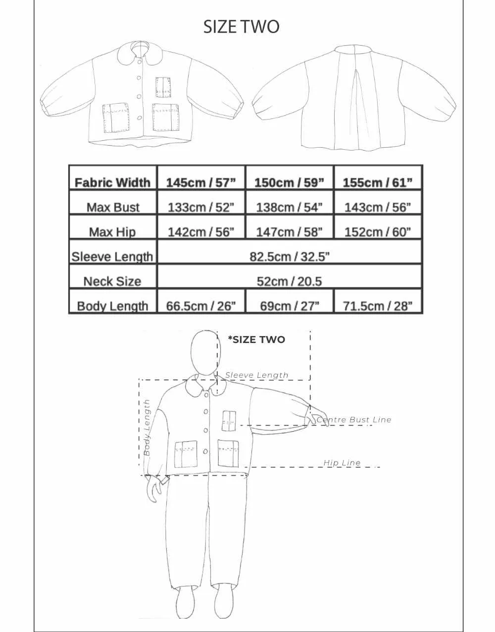 Bell Jacket Zero Waste Sewing Pattern PDF, Birgitta Helmersson