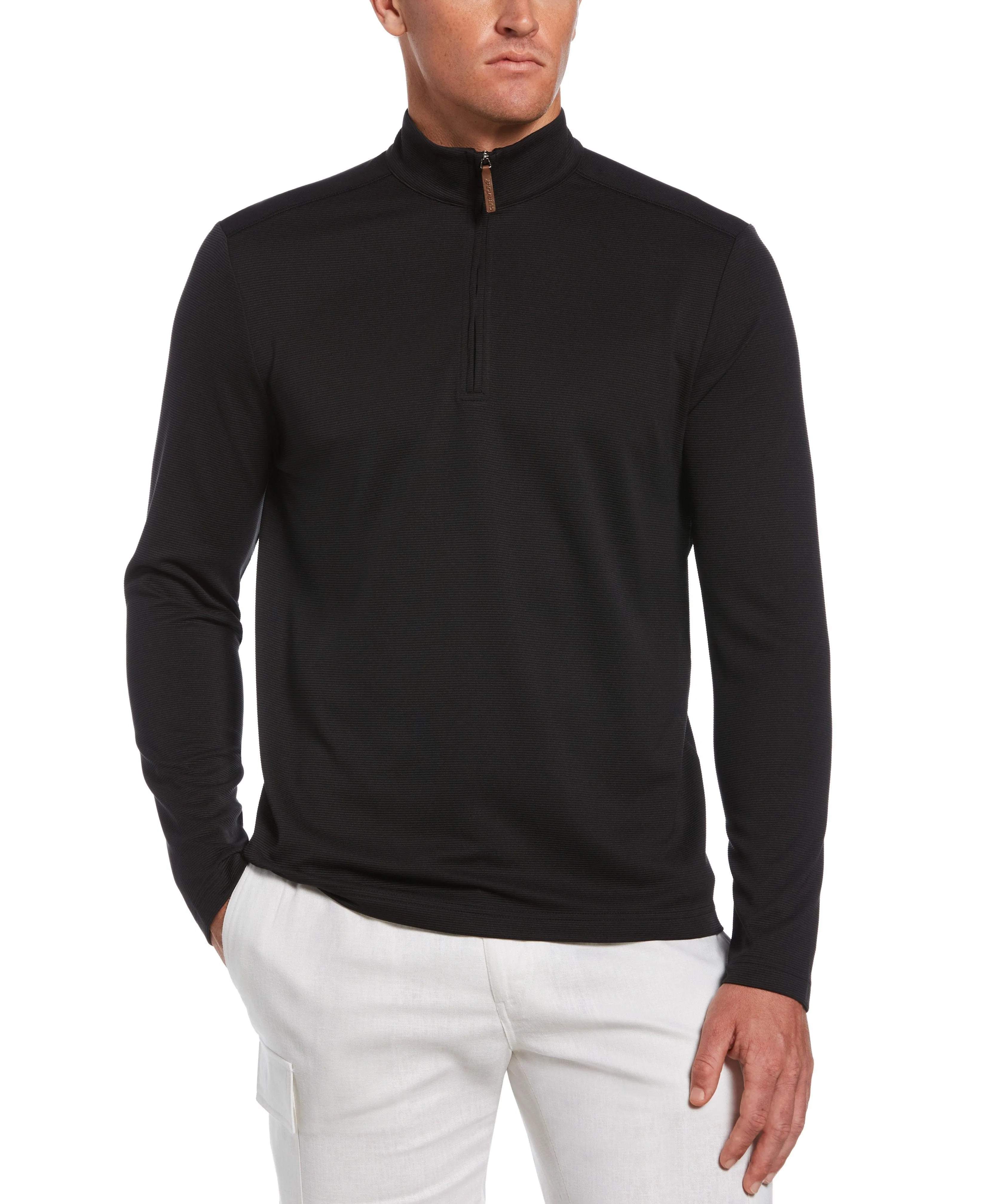 Big & Tall Solid Textured 1/4 Zip Pullover Sweater