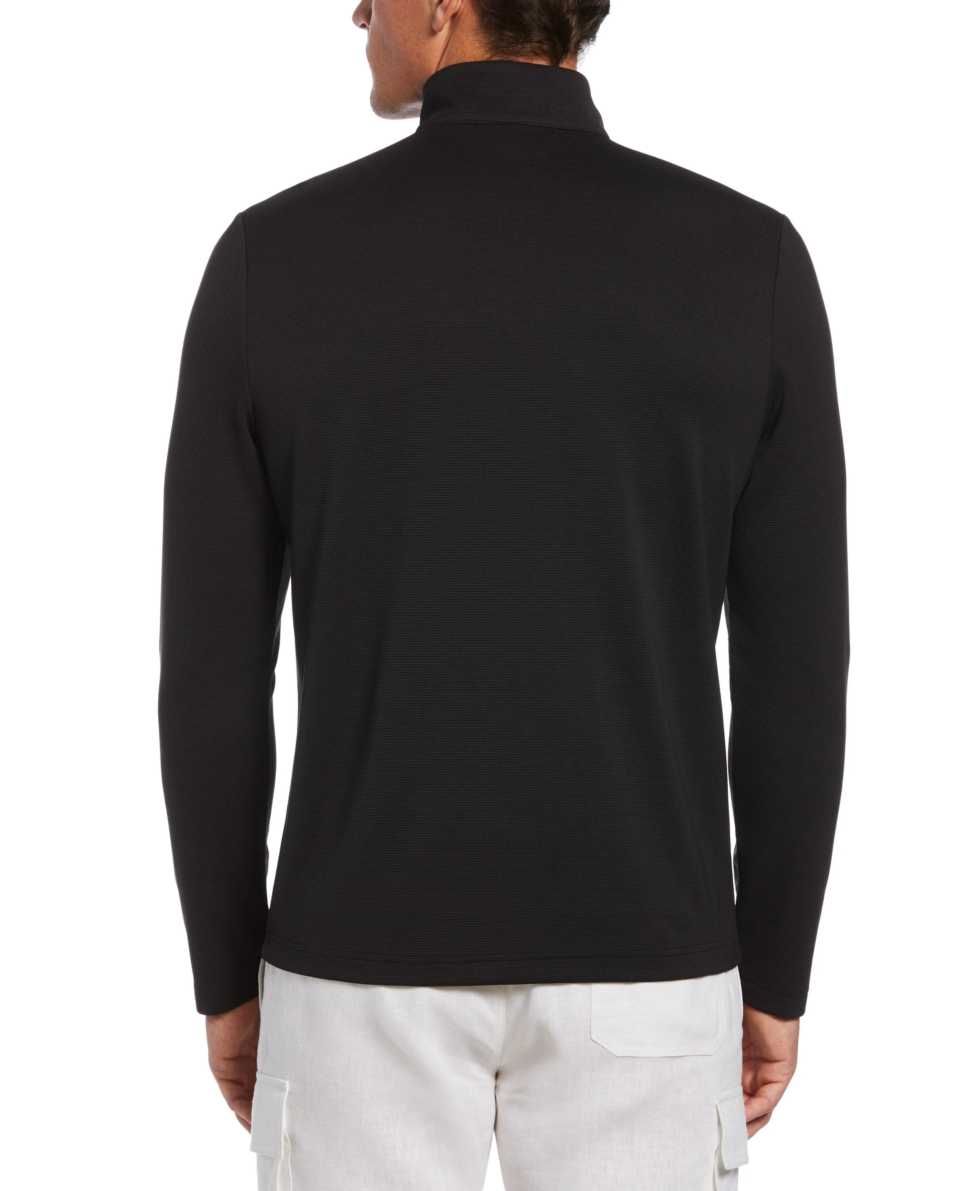 Big & Tall Solid Textured 1/4 Zip Pullover Sweater