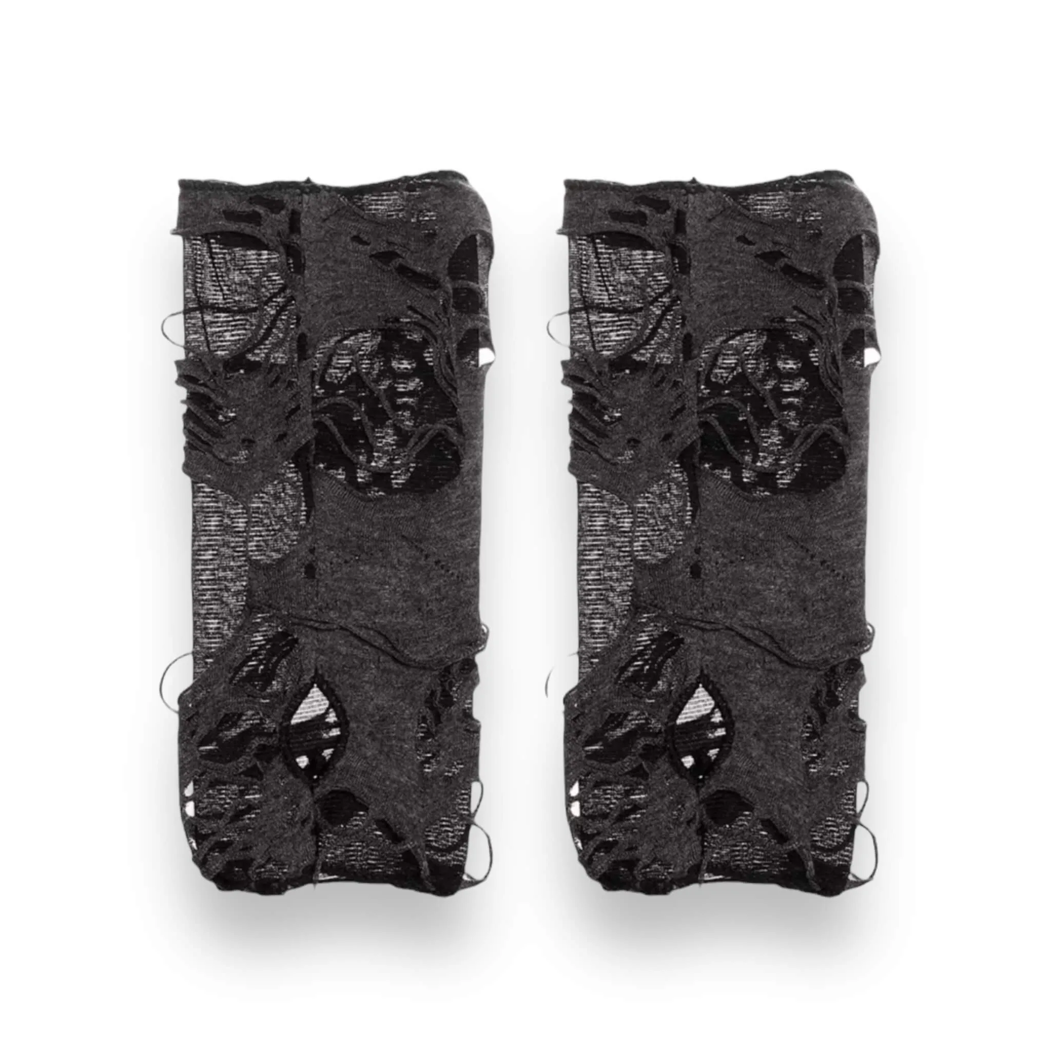 Black Distressed Arm Cover Gloves