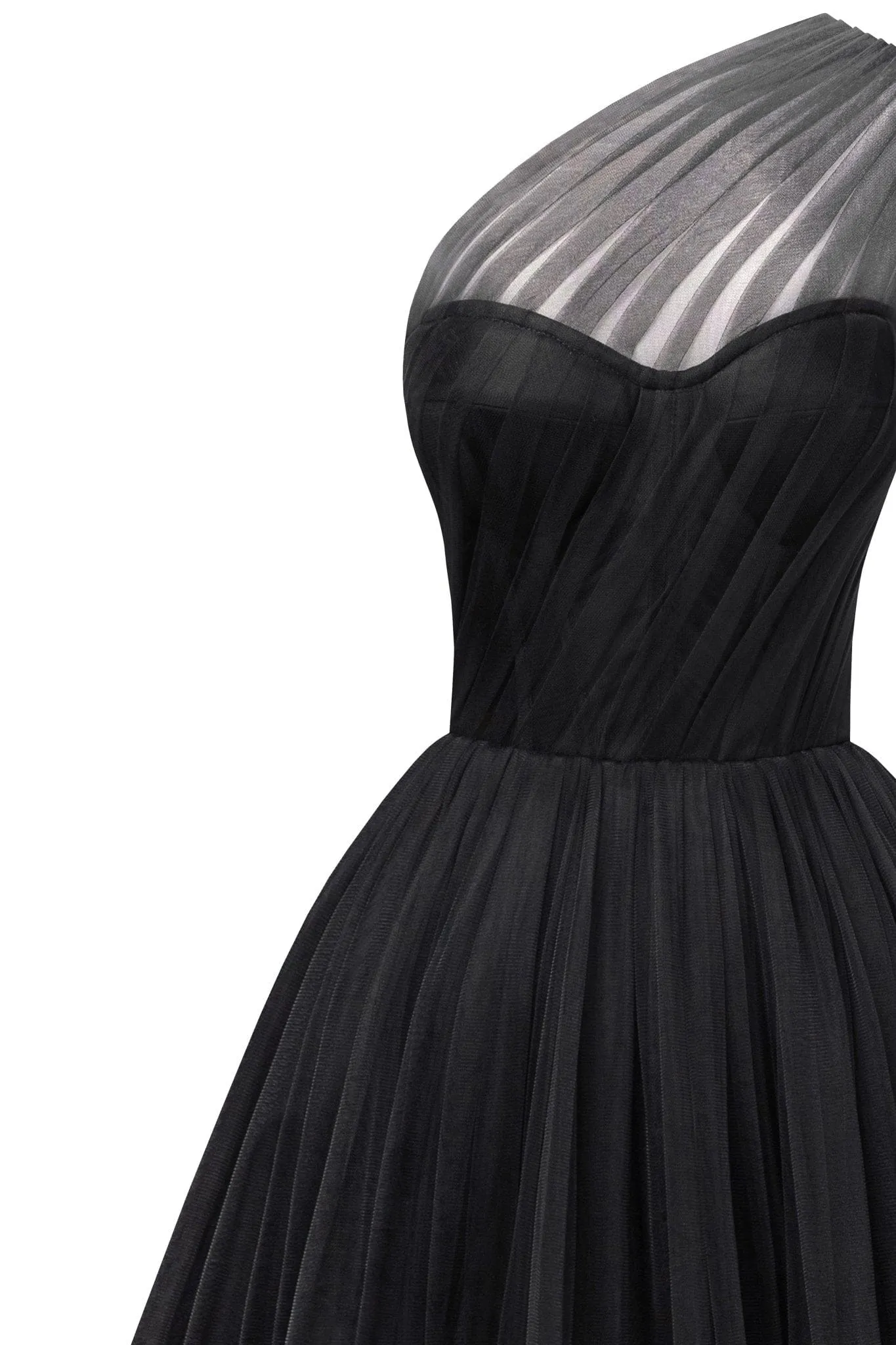 Black One-Shoulder Cocktail Tulle Dress