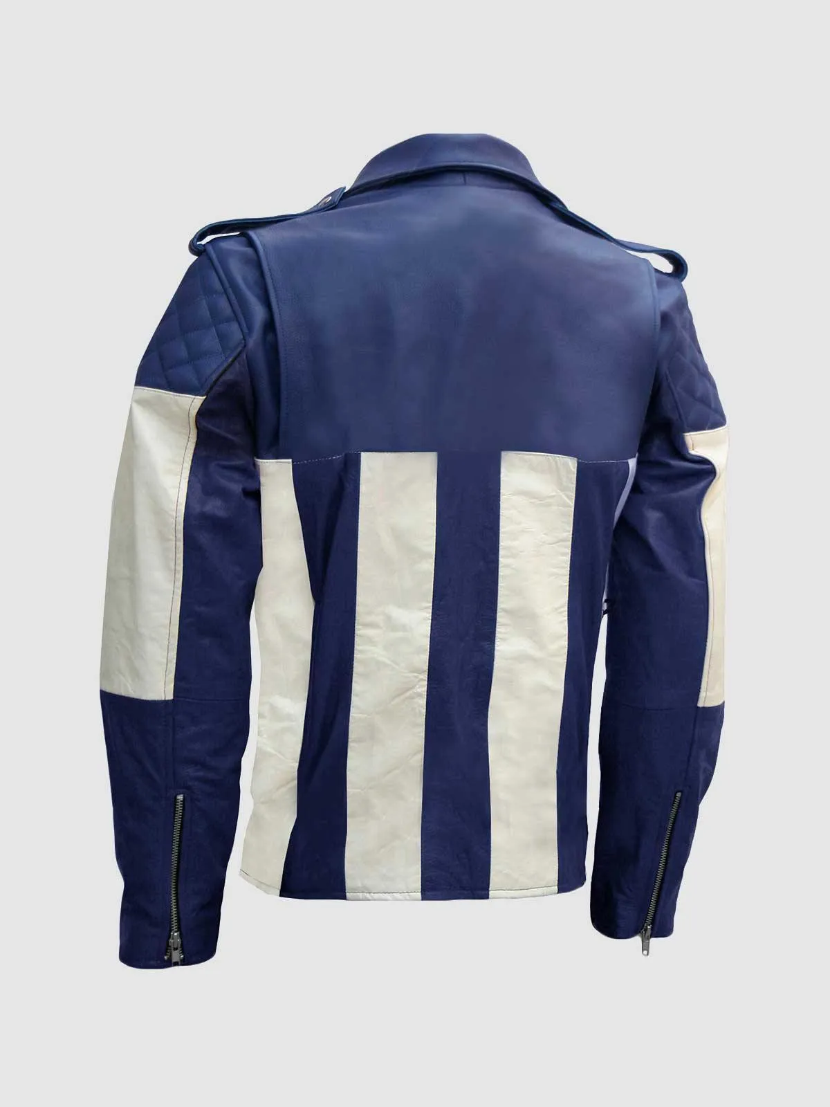 Blue & White Leather Jacket