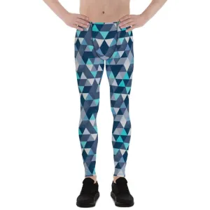 Blue Geometric Men's Leggings