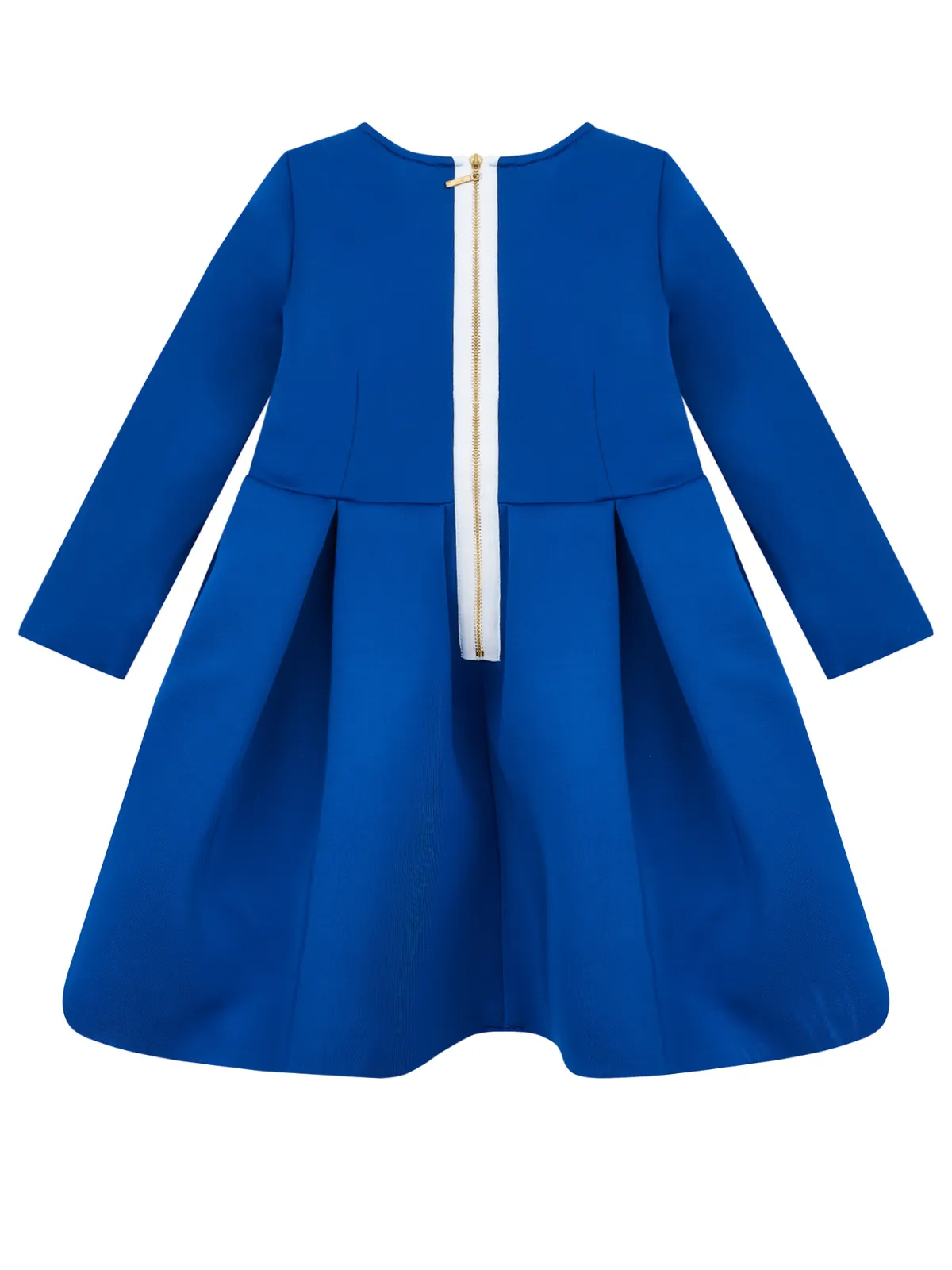 Blue Pleated Midi Dress by Kids Couture