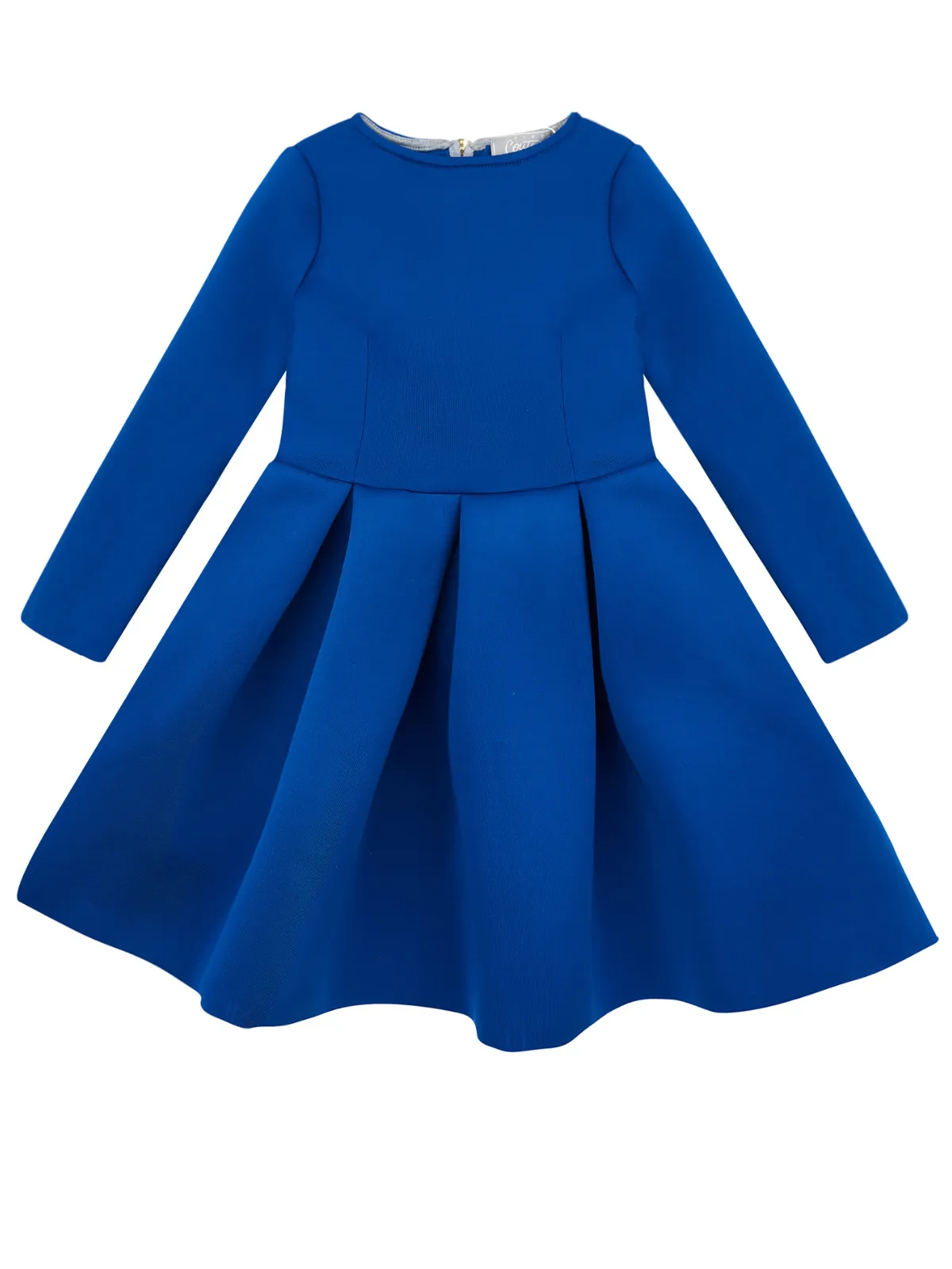 Blue Pleated Midi Dress by Kids Couture