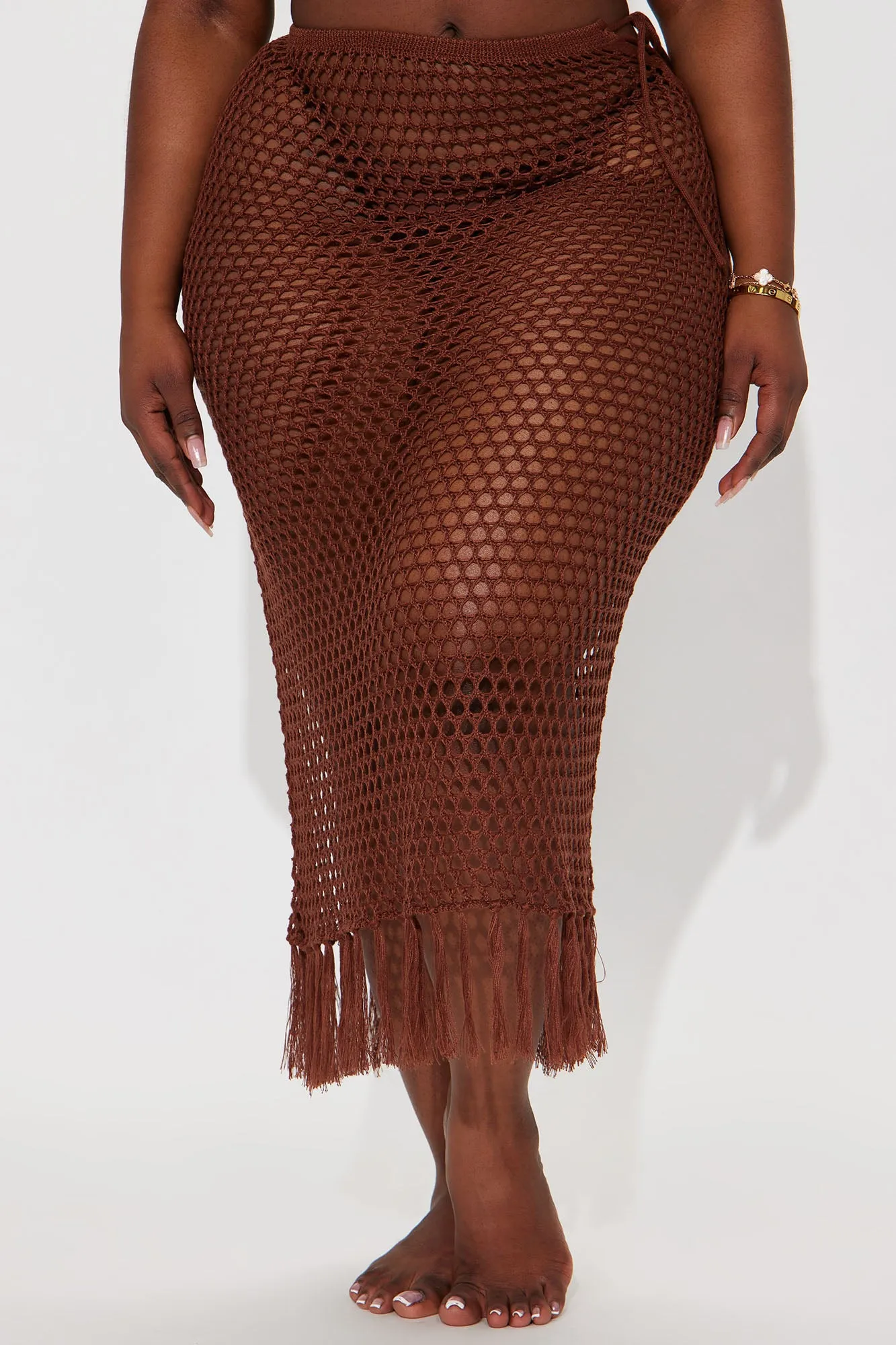 Boats In The Caribbean Cover Up Skirt - Brown