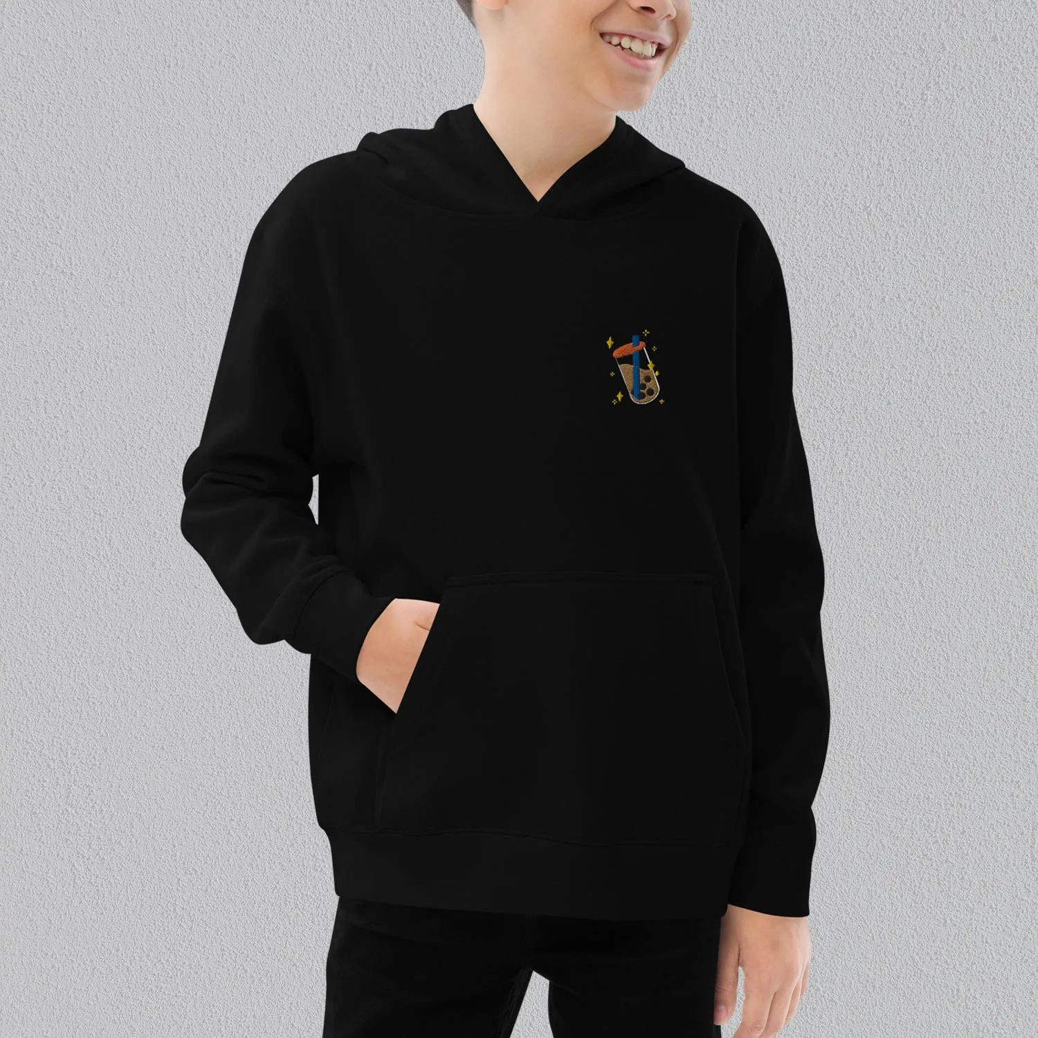 Boba Bliss Embroidered Kids Hoodie