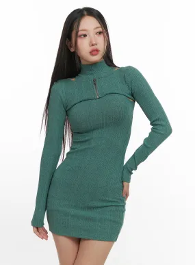 Bolero Sleeve Sweater Mini Dress CN413