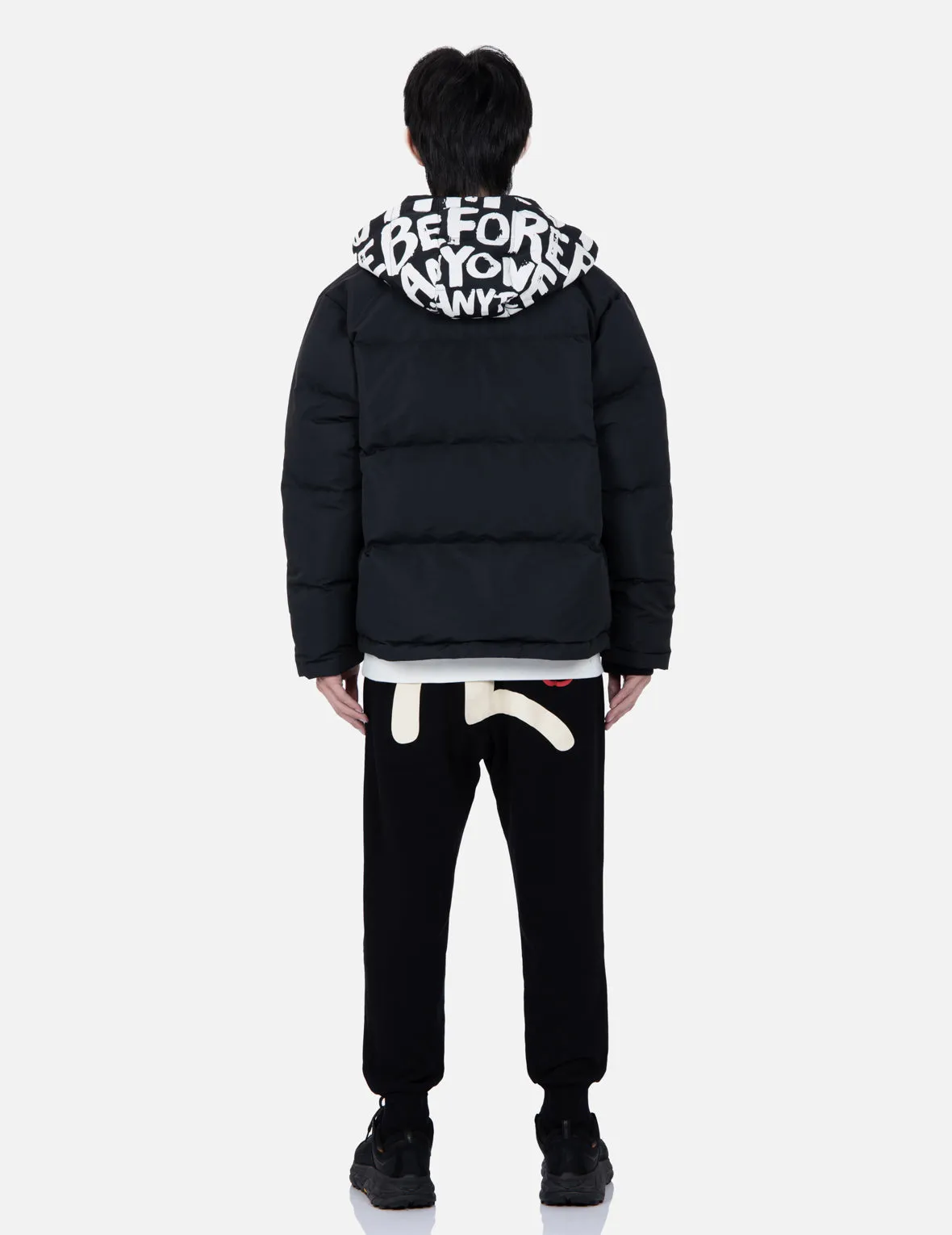 Brand Motto Print Down Jacket