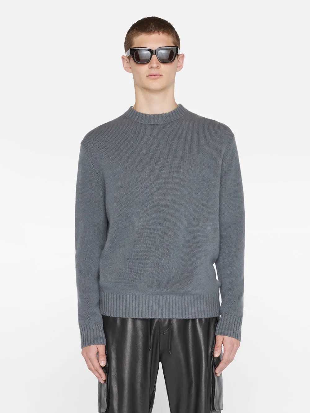 Cashmere Crewneck Sweater -- Charcoal Grey