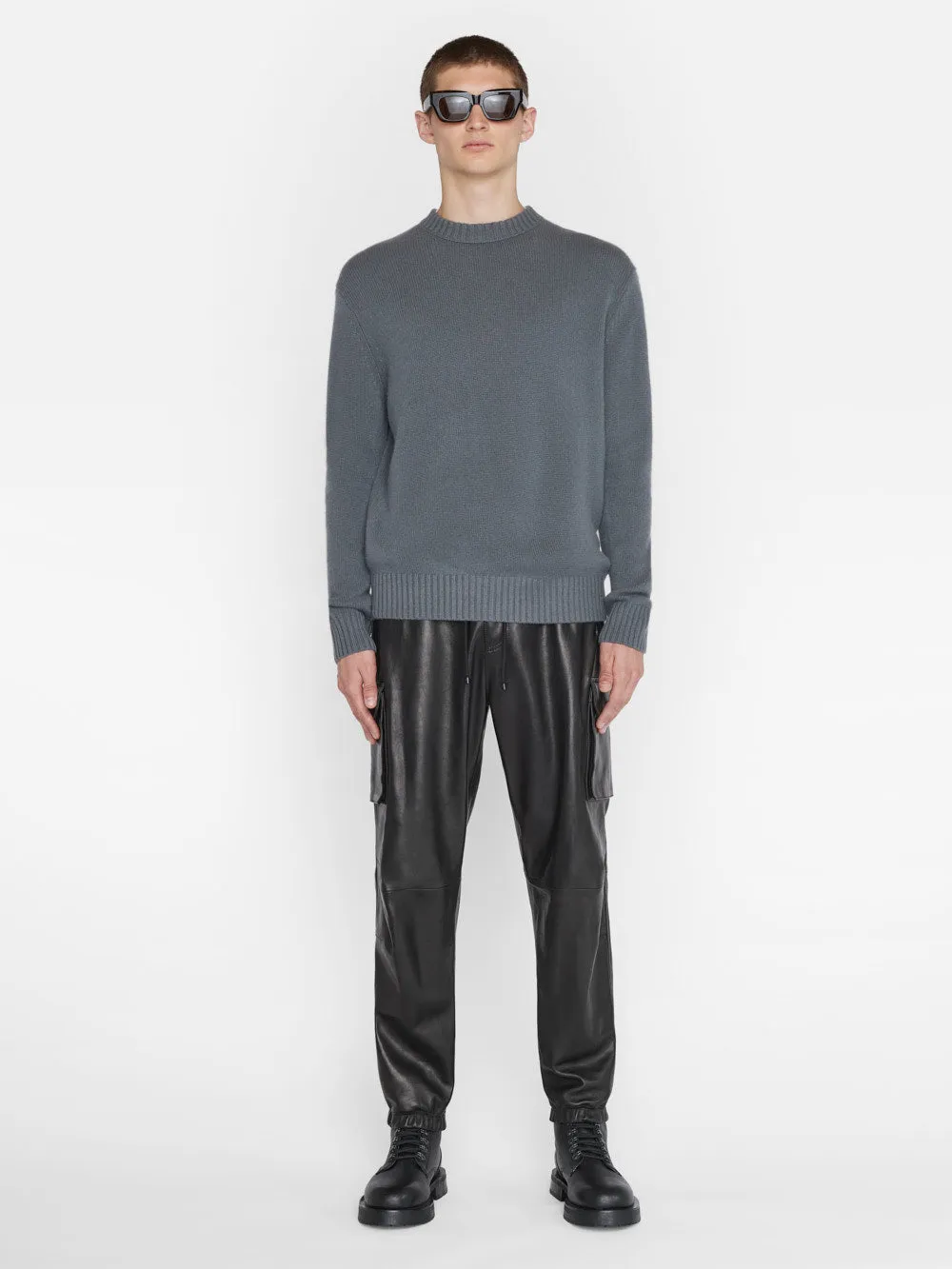 Cashmere Crewneck Sweater -- Charcoal Grey