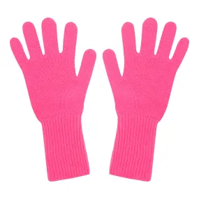 Cashmere Gloves in Neon Pink