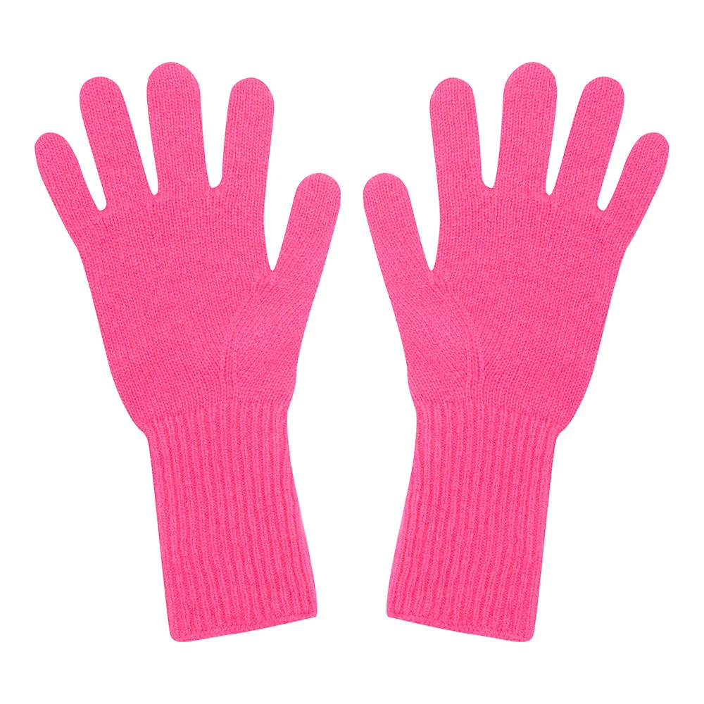 Cashmere Gloves in Neon Pink