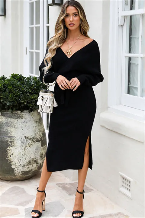 Casual Long Sleeve Winter Knitted Dress