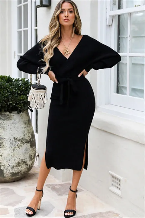 Casual Long Sleeve Winter Knitted Dress