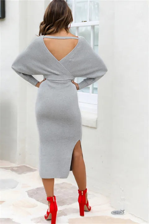 Casual Long Sleeve Winter Knitted Dress