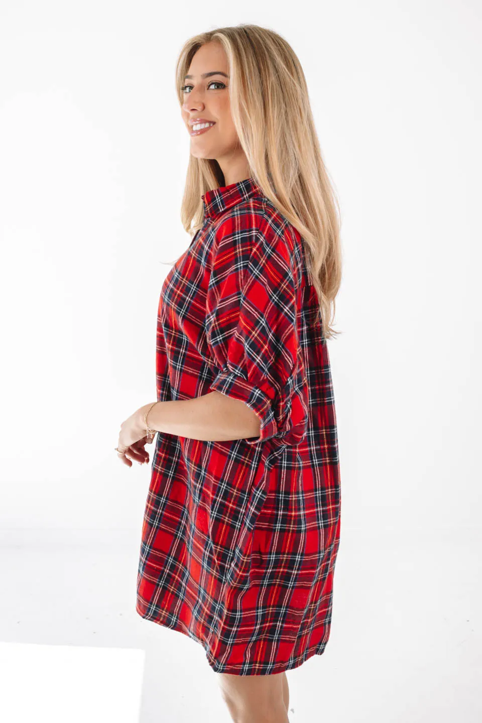 Check It Twice Dress - Red Plaid