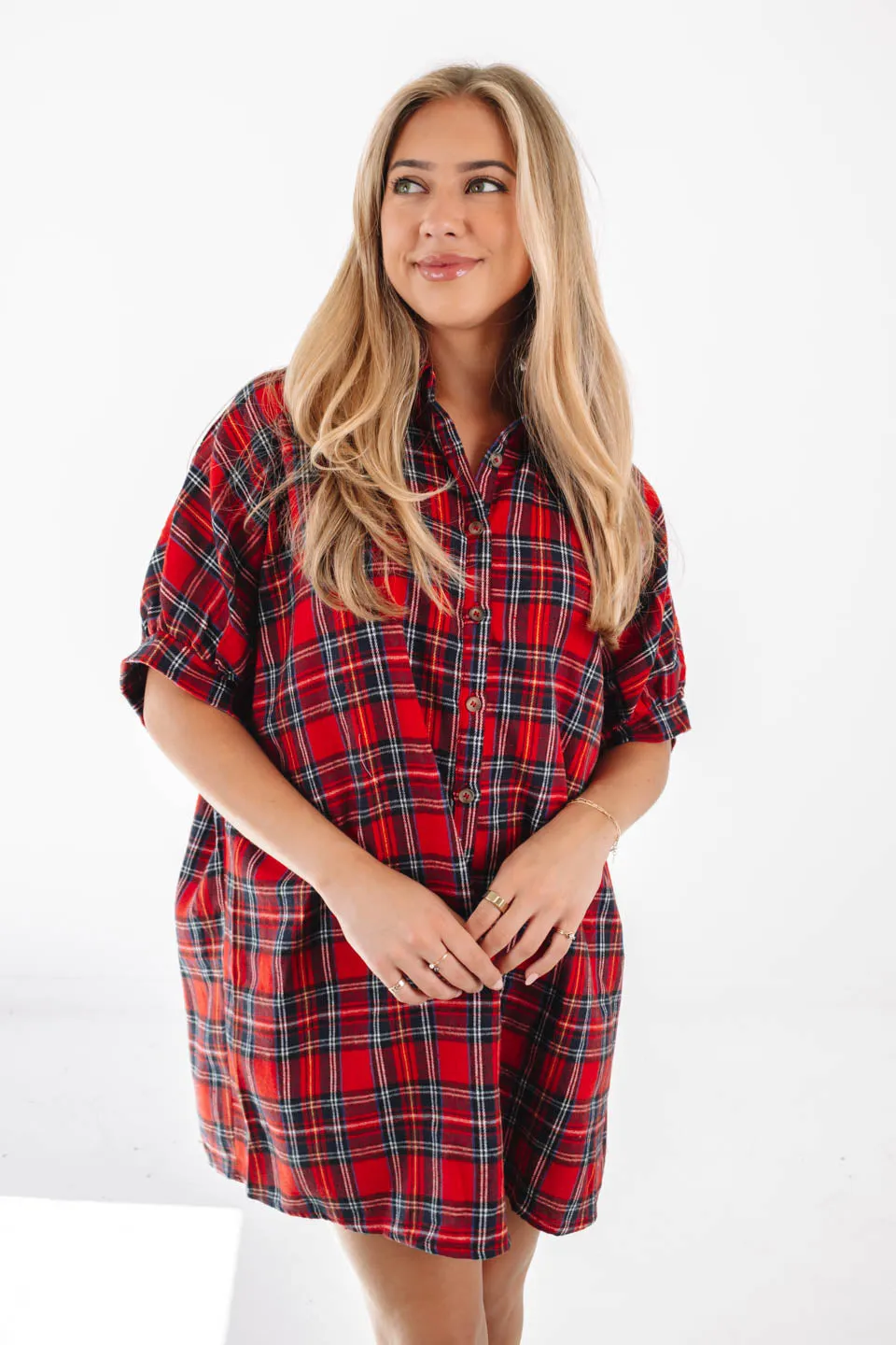 Check It Twice Dress - Red Plaid