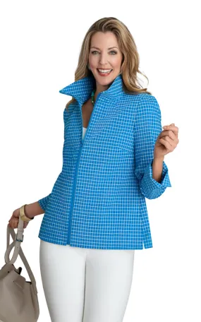 Checker Pattern Tattersall Zip Front Swing