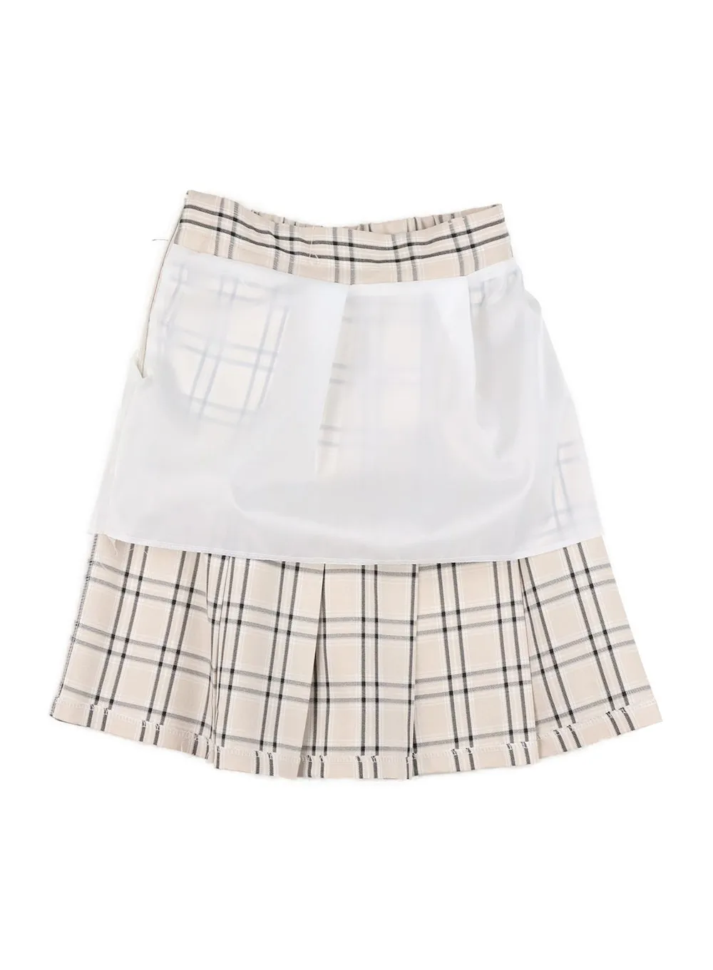 Checkered Pleated Midi Skirt OM421