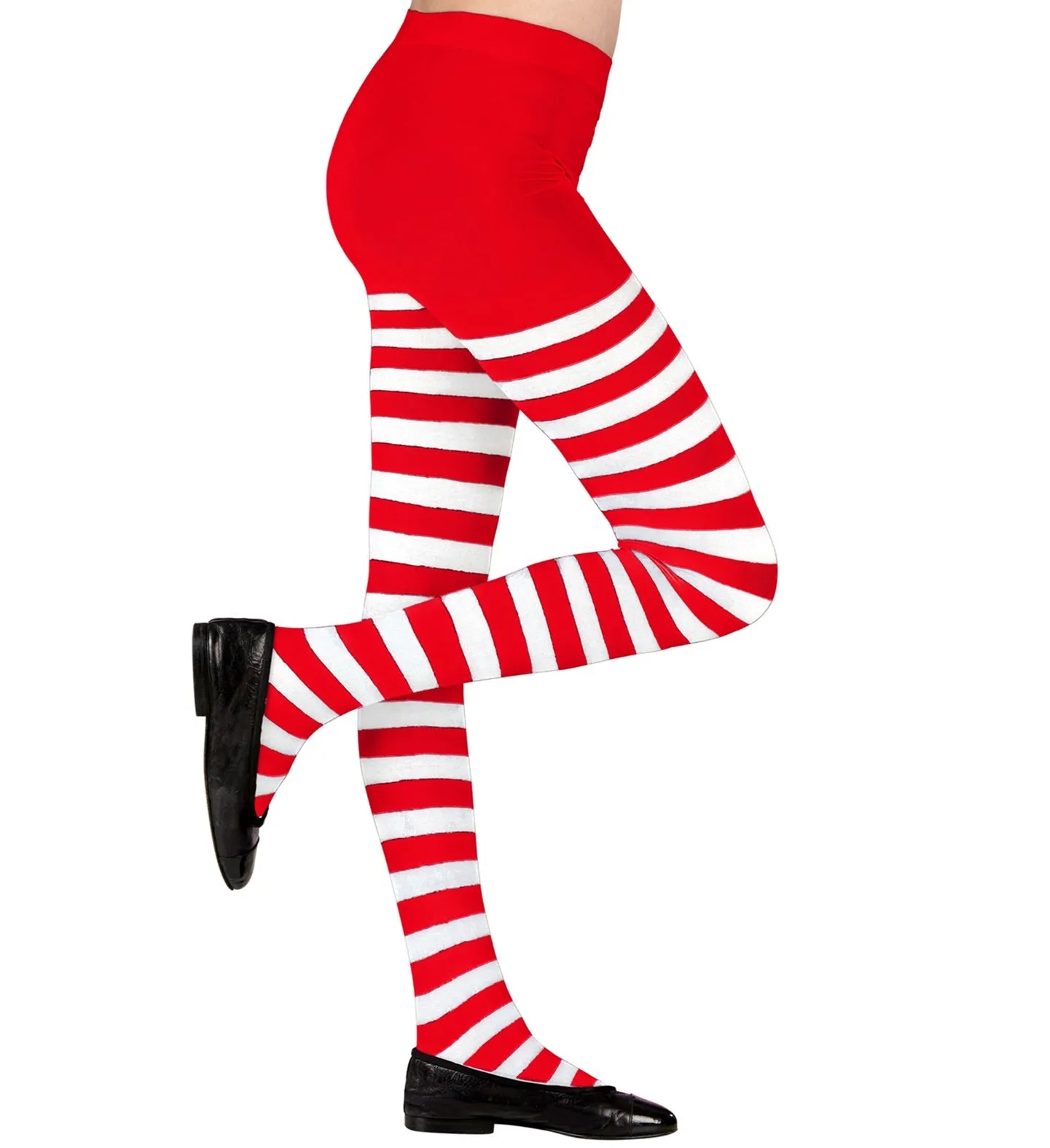 Children's Red and White Striped Tights