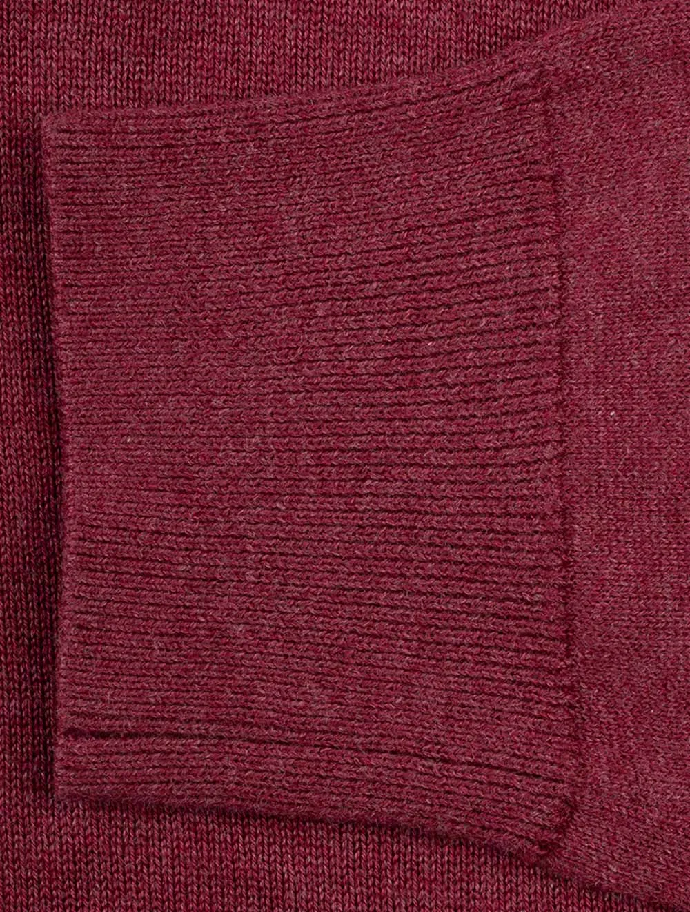 Classic Cotton Crew Neck Bordeaux Melange