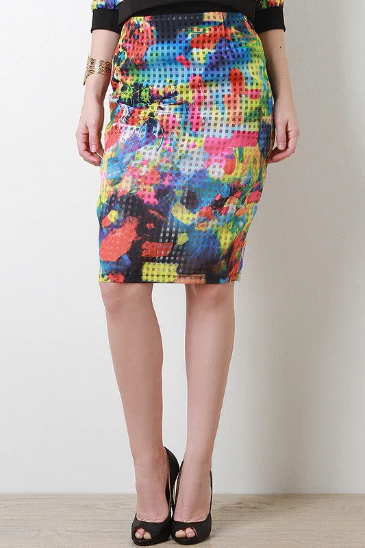 Colorful Tie Dye Midi Skirt