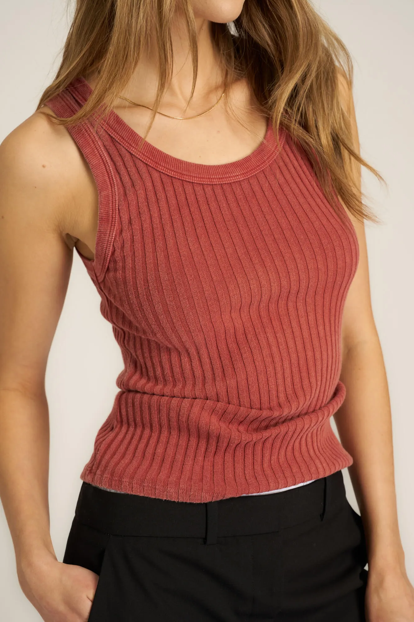 Cooper Sweater Rib Tank - MW Desert Clay