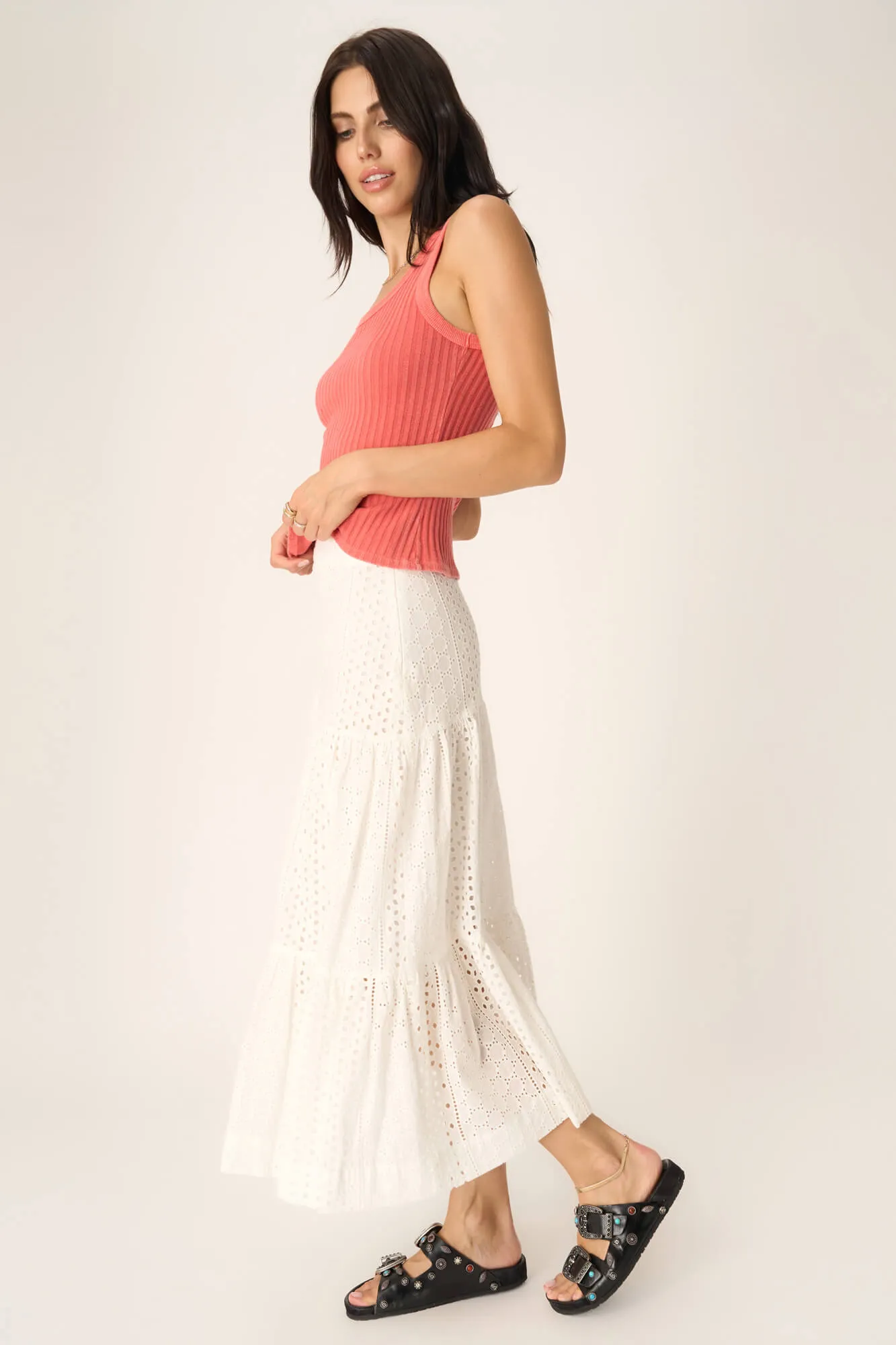 Cooper Sweater Rib Tank - MW Sunset Coral