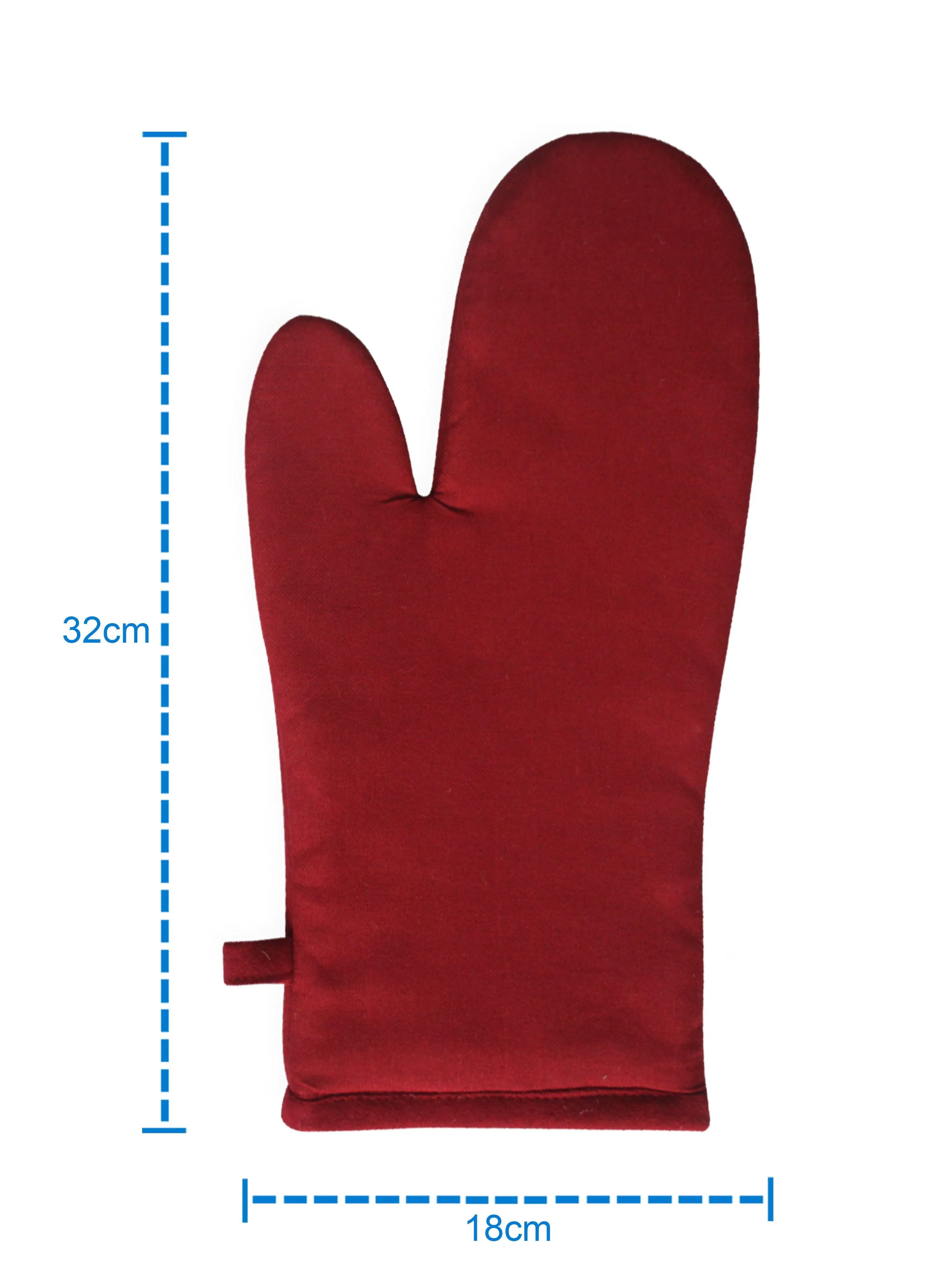 Cotton Solid Cherry Red Oven Gloves Pack Of 2