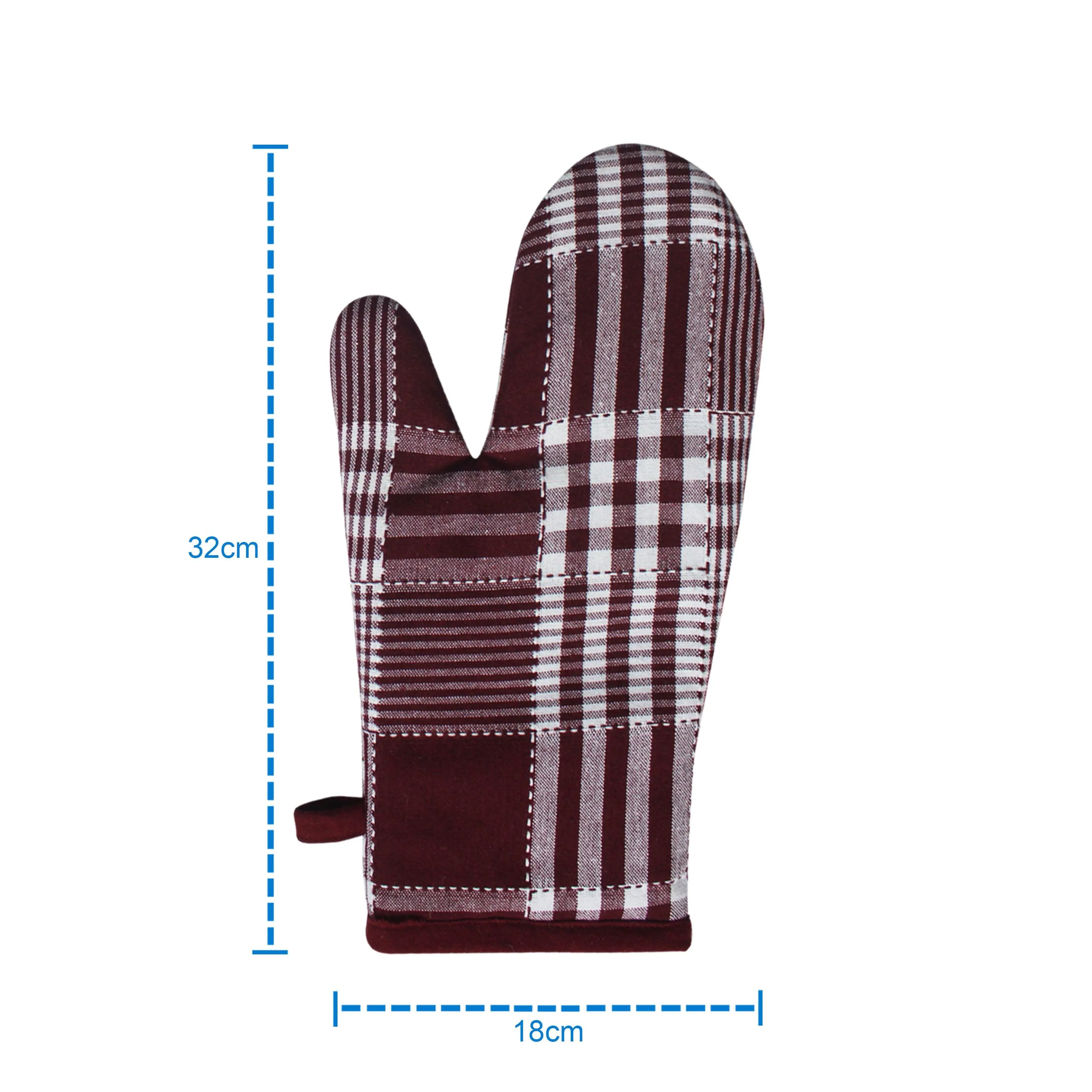 Cotton Track Dobby Maroon Oven Gloves Pack Of 2