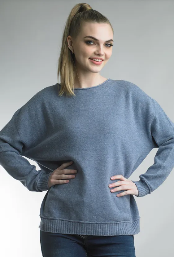 Crew Neck Banded Sweater